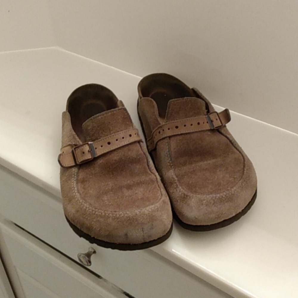 Birkenstock Suede Closed Front Comfort Clogs Slip on Sandals Sz 38